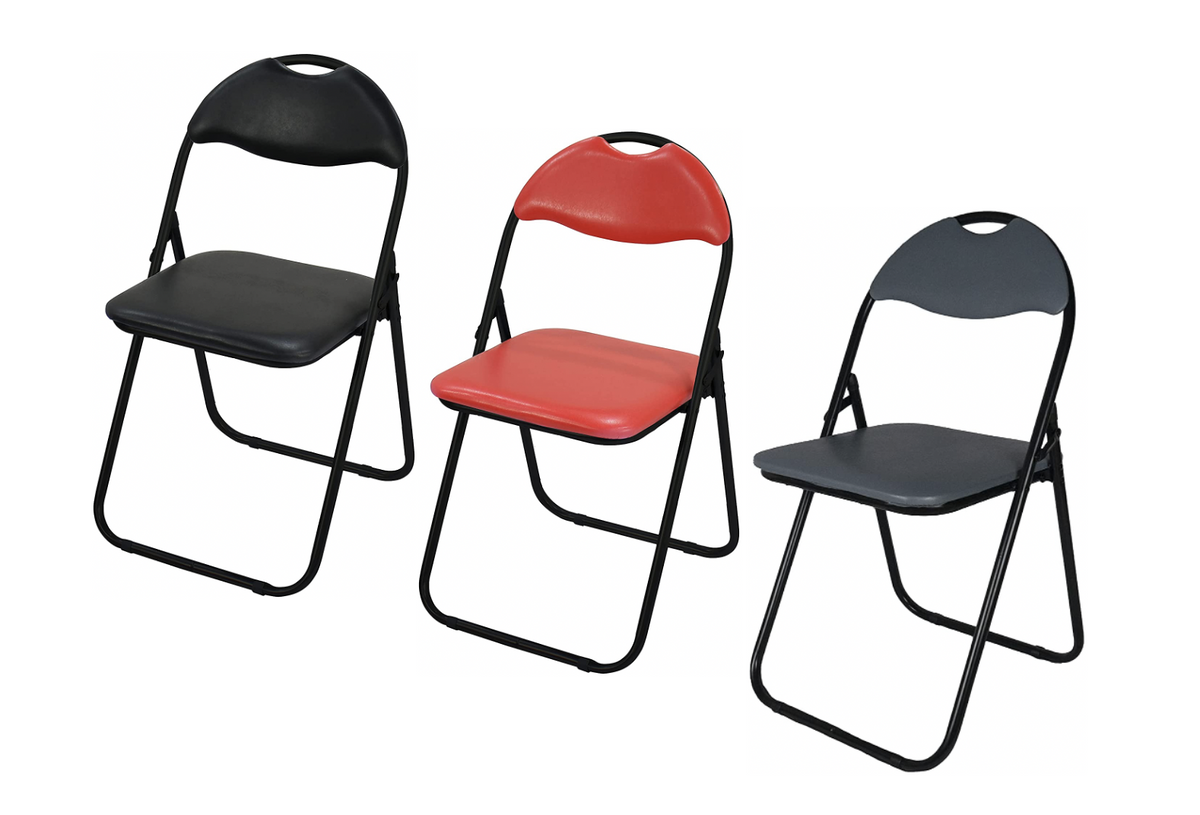 HyFive Folding Chair Padded Red/Black/Grey Hyfive Products