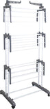 Hyfive Clothes Airer Clothes Drying Rack Extra Large 4 Tier Folding Clothes Horse Drying Rail Stainless Steel Garment Laundry Clothes Dryer Racks