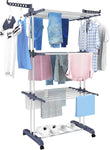 Hyfive Clothes Airer Clothes Drying Rack Extra Large 4 Tier Folding Clothes Horse Drying Rail Stainless Steel Garment Laundry Clothes Dryer Racks