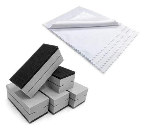 Ceramic Coating Applicator Pads & Mircofibre Suede Cloths Application Kit x5 Pack