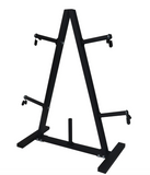 Olympic Bar Weight Plate Tree Home Gym Storage Rack for 1" Discs Includes 4 Clips