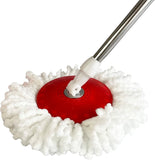 Spin Mop And Bucket Set With 2 Super Absorbent Microfiber Mop Heads