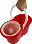 Spin Mop And Bucket Set With 2 Super Absorbent Microfiber Mop Heads