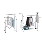 Extendable Garment Clothes Rail - Triple Rail Storage