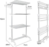 Hyfive Clothes Airer Drying Rack Extra Large 4 Tier Folding