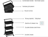 Storage Trolley On Wheels - 3 Tier