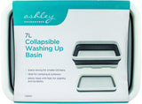 7L Collapsable Wash Basin Water Washing Up Cleaning Sink Multi- Use Grey/White