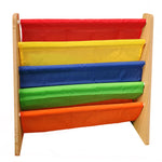 Children's Fabric Bookshelf Rainbow Colour 4 Tier