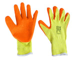 Latex Coated Orange Rubber Safety Work Gloves