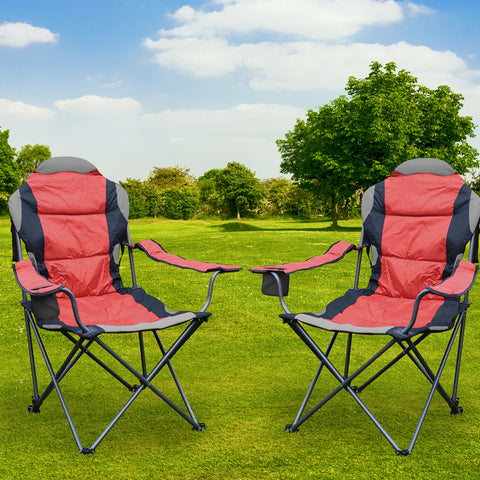 Hyfive Deluxe Folding Padded Camping Chairs High Back Multiple Colou Hyfive Products