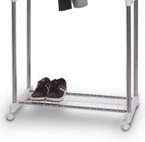 Double Rail Garment Rack With Shoe Shelf