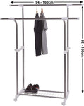 Double Rail Garment Rack With Shoe Shelf