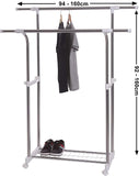 Double Rail Garment Rack With Shoe Shelf