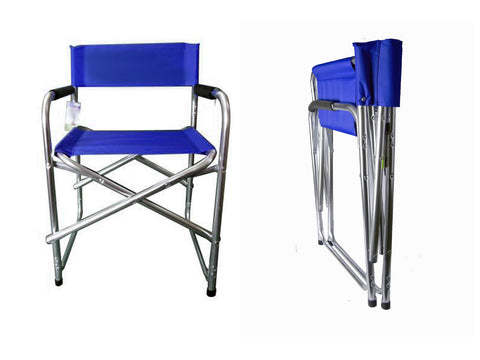 Aluminium Directors Folding Chair (Black/Blue)