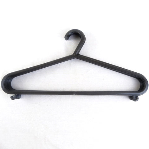 Black Plastic Coat Hanger - 10 Pack