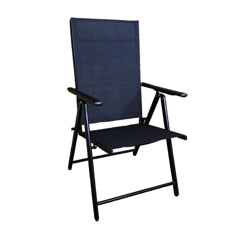 High Back Garden Outdoor Chair 9 Comfortable Positions Black Grey