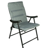Hyfive GREY Cushioned Padded Folding Deck Chair - 2 PACK