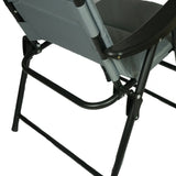 Hyfive GREY Cushioned Padded Folding Deck Chair - 2 PACK
