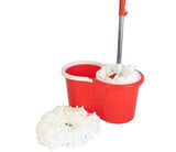 Spin Mop And Bucket Set With 2 Super Absorbent Microfiber Mop Heads