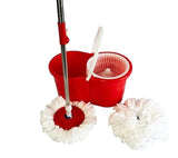 Spin Mop And Bucket Set With 2 Super Absorbent Microfiber Mop Heads